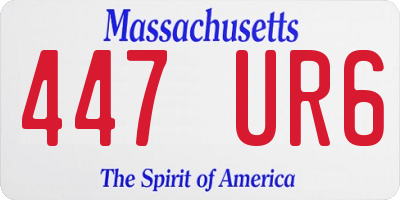 MA license plate 447UR6