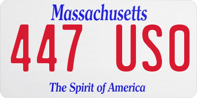 MA license plate 447US0