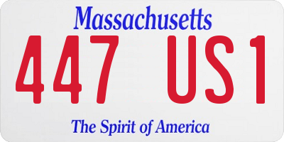 MA license plate 447US1