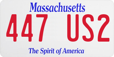 MA license plate 447US2