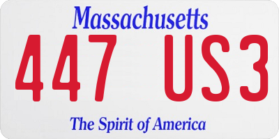 MA license plate 447US3