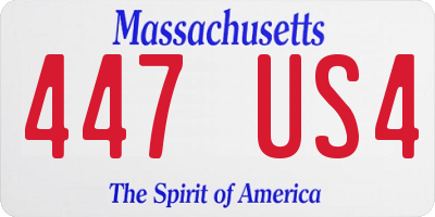 MA license plate 447US4