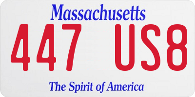 MA license plate 447US8