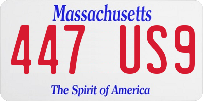 MA license plate 447US9