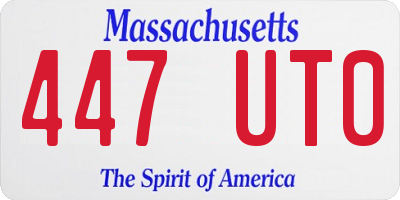 MA license plate 447UT0