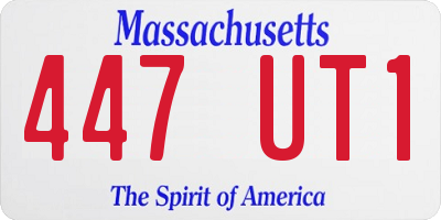 MA license plate 447UT1