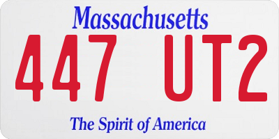 MA license plate 447UT2