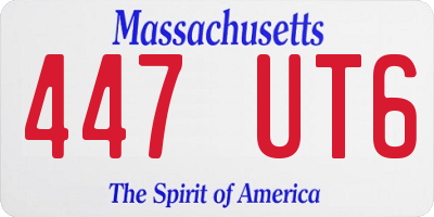 MA license plate 447UT6