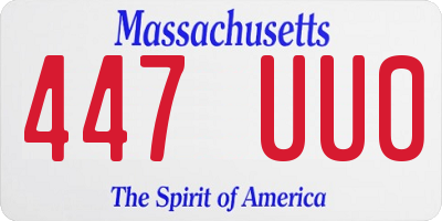 MA license plate 447UU0