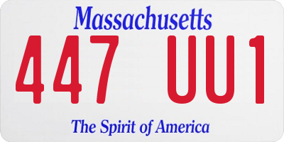 MA license plate 447UU1