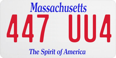 MA license plate 447UU4