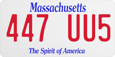 MA license plate 447UU5