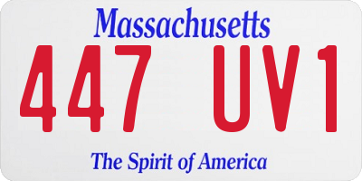MA license plate 447UV1