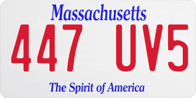 MA license plate 447UV5
