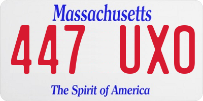 MA license plate 447UX0