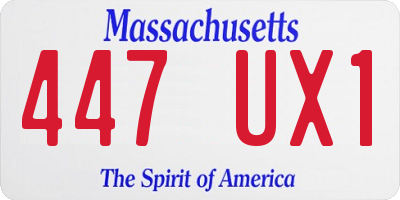 MA license plate 447UX1