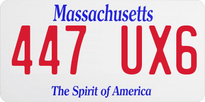 MA license plate 447UX6