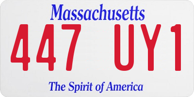 MA license plate 447UY1