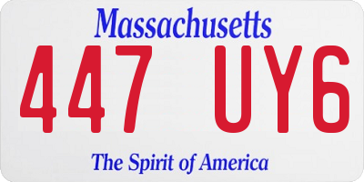MA license plate 447UY6