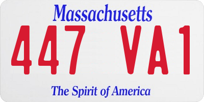 MA license plate 447VA1