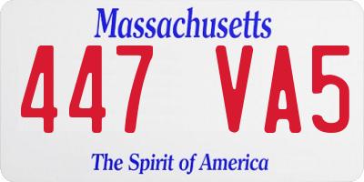 MA license plate 447VA5