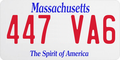 MA license plate 447VA6