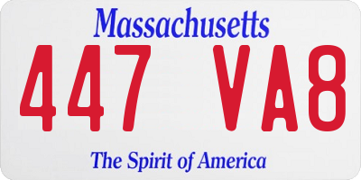 MA license plate 447VA8