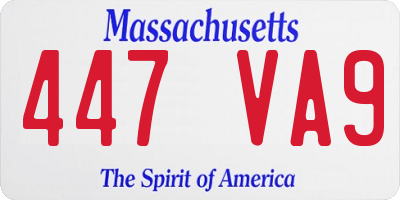 MA license plate 447VA9