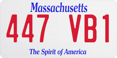 MA license plate 447VB1