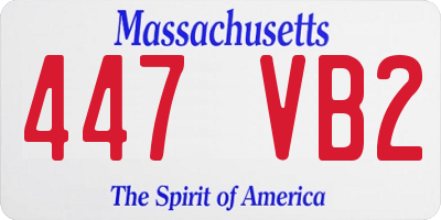 MA license plate 447VB2
