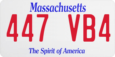 MA license plate 447VB4