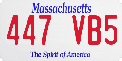 MA license plate 447VB5