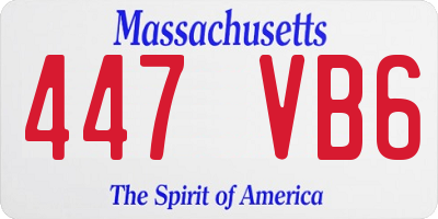 MA license plate 447VB6