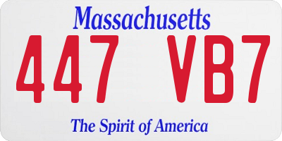 MA license plate 447VB7