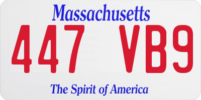 MA license plate 447VB9