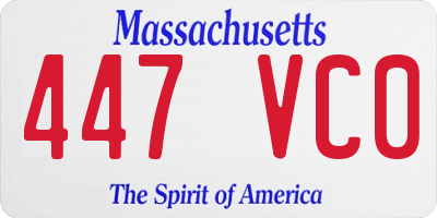 MA license plate 447VC0