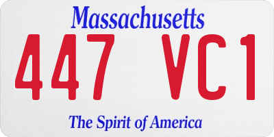MA license plate 447VC1