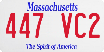 MA license plate 447VC2