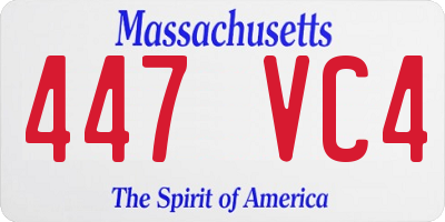 MA license plate 447VC4
