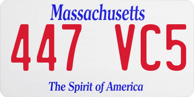 MA license plate 447VC5