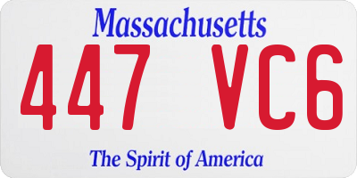 MA license plate 447VC6