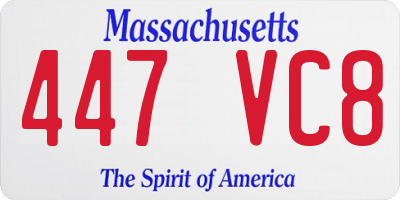 MA license plate 447VC8