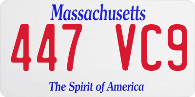MA license plate 447VC9