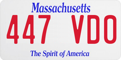MA license plate 447VD0