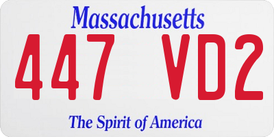 MA license plate 447VD2