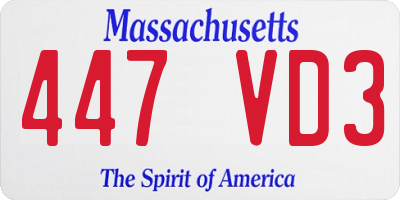 MA license plate 447VD3