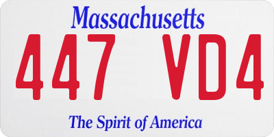 MA license plate 447VD4