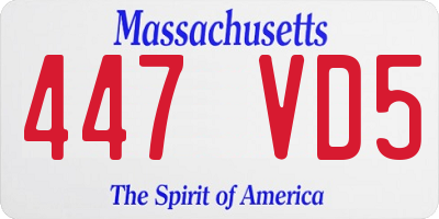 MA license plate 447VD5