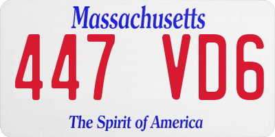 MA license plate 447VD6