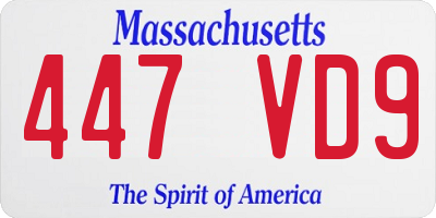 MA license plate 447VD9